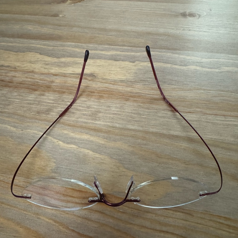 Silhouette Rimless Red Glasses